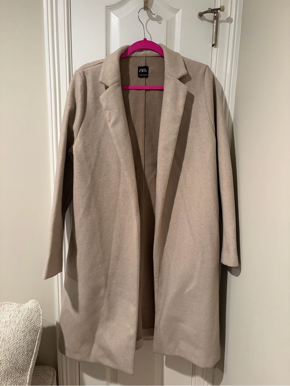 Zara Taupe Open-Front Trench Coat